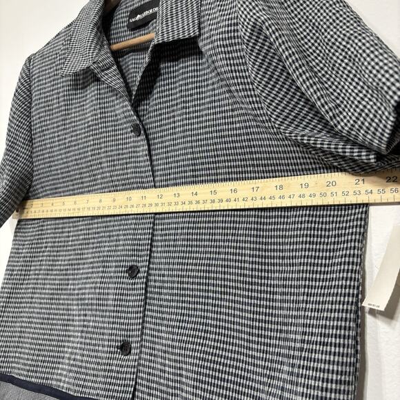 NWT Dead stock Vintage Sag Harbor Blouse Short Sleeve Blue Tan Checkered Sz 12 - Picture 6 of 6